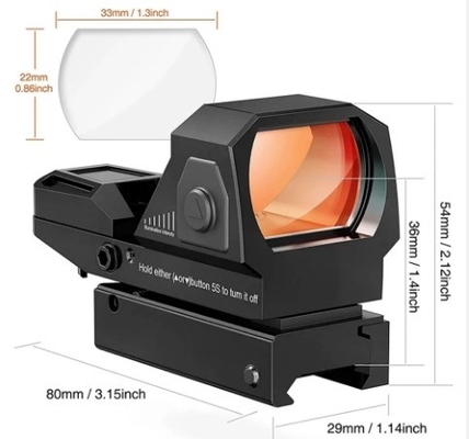 Black Red Dot for Hunting Auto-Shut Down and Professional Reticle Color Red Green