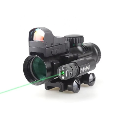 155mm Length Prismatic Scope Hunting 4x32 with Red Laser and Mini Red Dot