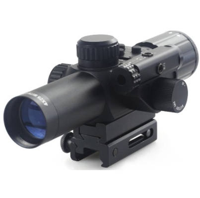 4x30 IR Hunting Wide Field of View Optical Scope with Red Laser and Fogproof Feature