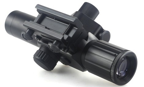 4x30 IR Hunting Wide Field of View Optical Scope with Red Laser and Fogproof Feature