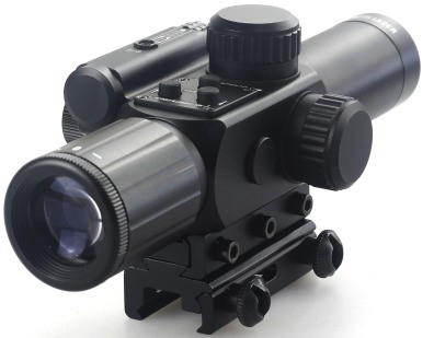 4x30 IR Hunting Wide Field of View Optical Scope with Red Laser and Fogproof Feature