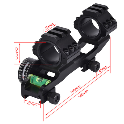 Scope Mount Matte Black Finish Dual Rings Bubble Level and Angle Indicator for 21mm
