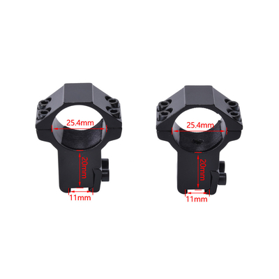 25.4mm Tube Diameter High Riser Scope Mount Double Ring in Aluminium for Long-Lasting