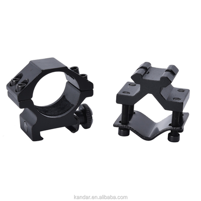 25.4mm Aluminum Alloy Detachable Dual Ring Mount for Black Flashlight and 100g Weight