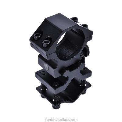 25.4mm Aluminum Alloy Detachable Dual Ring Mount for Black Flashlight and 100g Weight