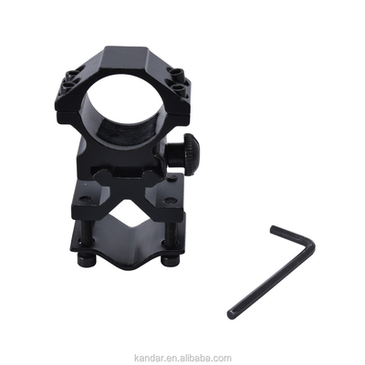 25.4mm Aluminum Alloy Detachable Dual Ring Mount for Black Flashlight and 100g Weight