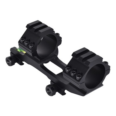 Tactical Dual Scope Mount Ring with Bubble Level 40mm Offset Fits 21mm Picatinny Rail
