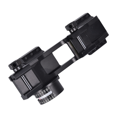 Tactical Dual Scope Mount Ring with Bubble Level 40mm Offset Fits 21mm Picatinny Rail
