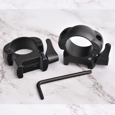 1 inch Medium Steel Quick Release Sight Rings Scope Mounts Black Coated Durable Finish