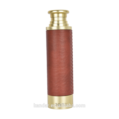 38x135mm Nautical Handheld Brass Spyglass Monocular Telescope Optics Expandable 26X32
