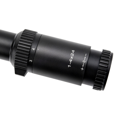 1-4x24 Illuminated Tactical 30mm Tube Glass Reticle Scope with Maximum Output Power 0