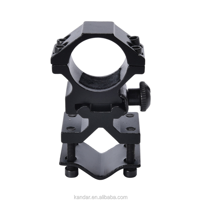 25.4mm Aluminum Alloy Detachable Dual Ring Mount for Black Flashlight and 100g Weight