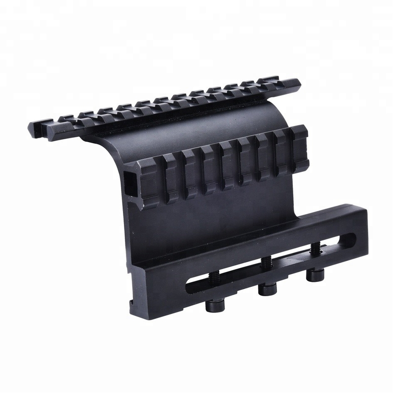 Side Mount Sight Scope Mount System with 127mm Bottom Length and Matte Black Finish