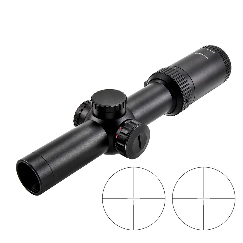 1-4x24 Illuminated Tactical 30mm Tube Glass Reticle Scope with Maximum Output Power 0